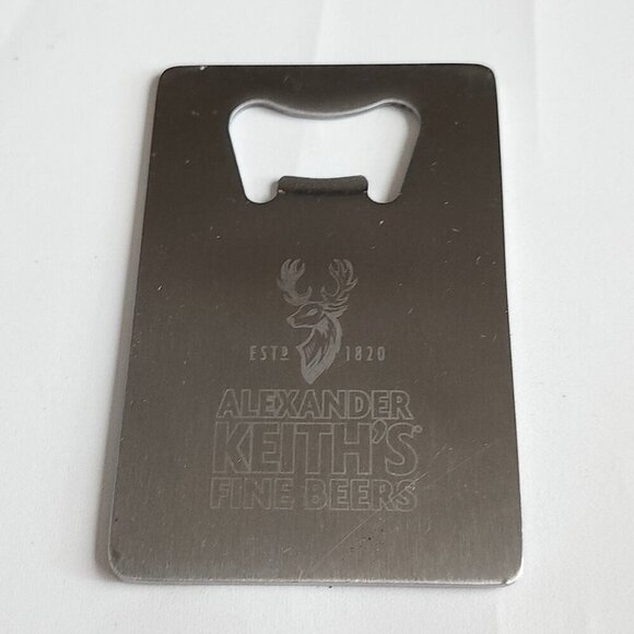 ALEXANDER KEITH'S FINE BEERS BOTTLE OPENER WITH 3 BOTTLE CAPS LOT - Picture 2 of 4